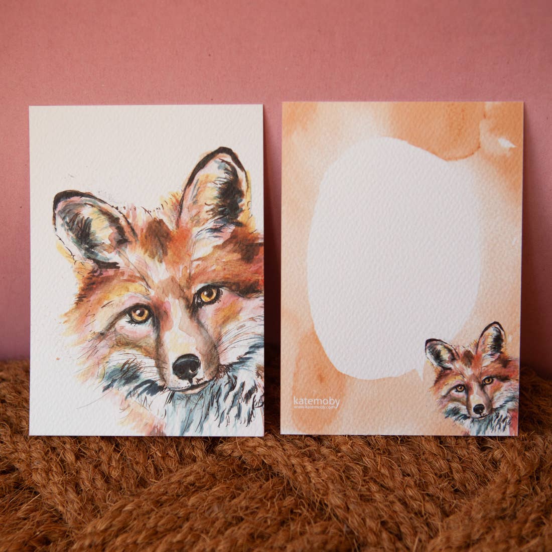 Kate Moby - Wholesale Postcard - Inky Fox Luxury Textured Postcards1