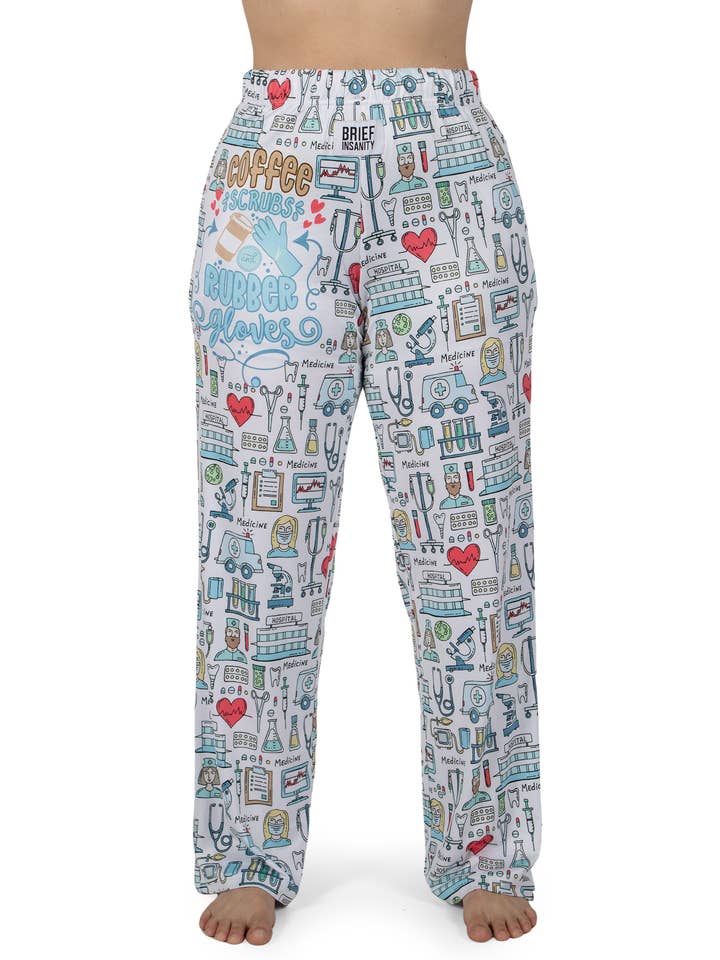 Nurse Life (White) Lounge Pants for wholesale by BRIEF INSANITY