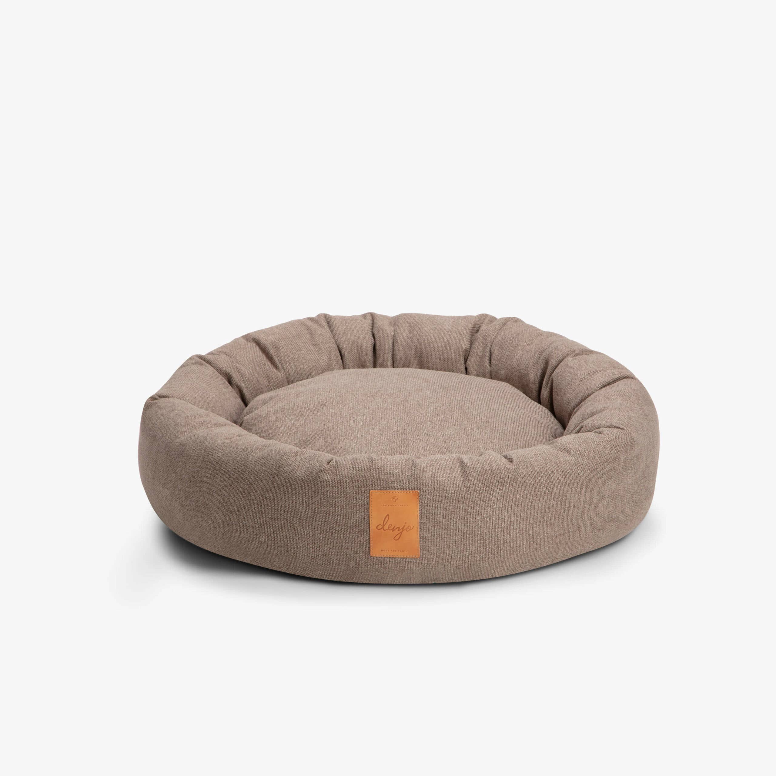 Denjo Dogs - Wholesale Pet bed – Dog - Dog Bed Donut Icon with Leather Details True Taupe