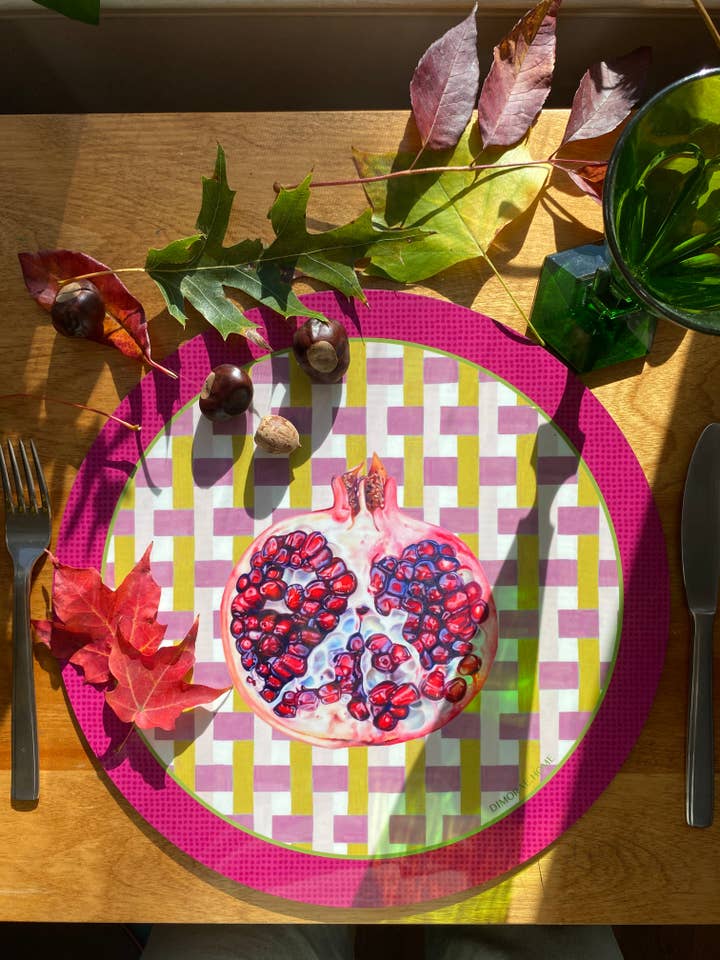 CRISP Masonite Placemat - Pomegranate for wholesale by Dimorae home