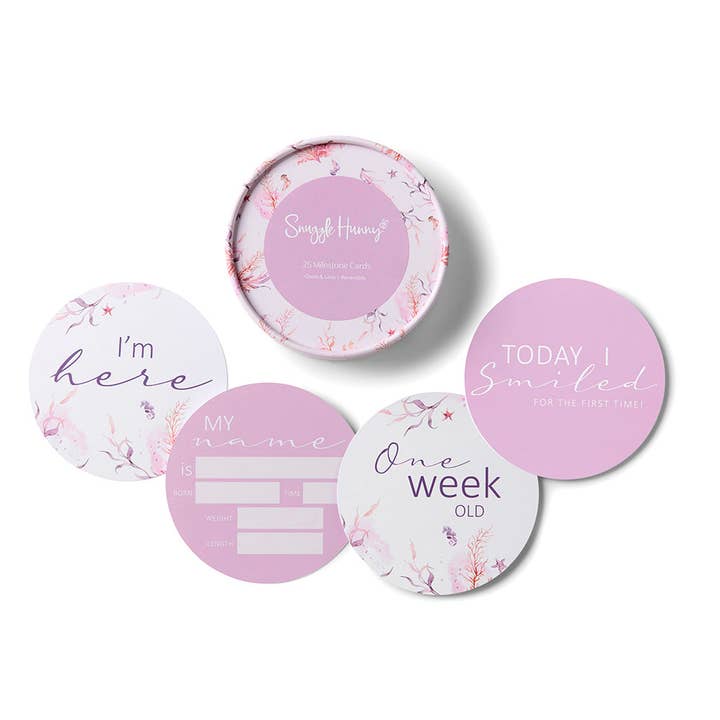 Coral & Lilac Reversible Milestone Cards Coral & Lilac Reversible Milestone Cards
