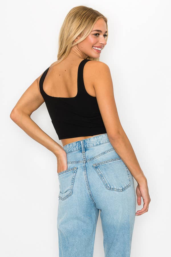ANWND - Wholesale Gebreide top - Dames - CROP TOP MET OVERHEMD AAN DE VOORKANT UIT 16396