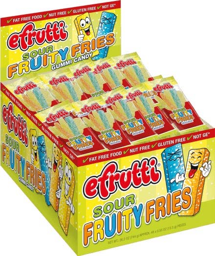 Grandpa Joe's Candy Shop - Vente Bonbons gélifiés - efrutti Frites Fruitées Gélifiées Aigres 48 unités0
