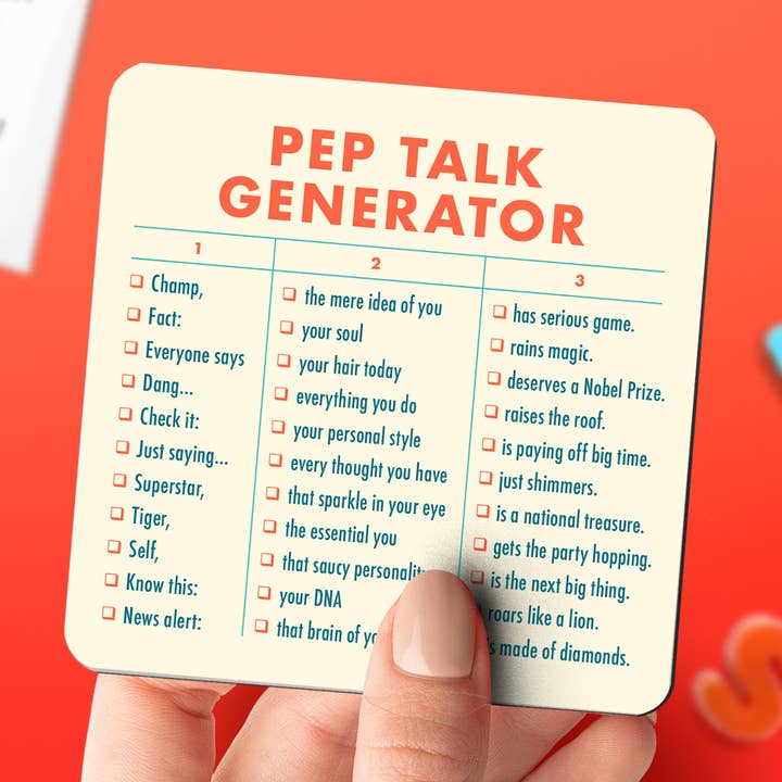 Pep Talk Generator Magnet for wholesale by The Raccoon Society