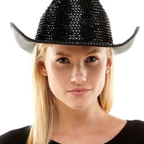 Chapéu Cowboy Rhinestone Preto por atacado de Party Expo, LLC