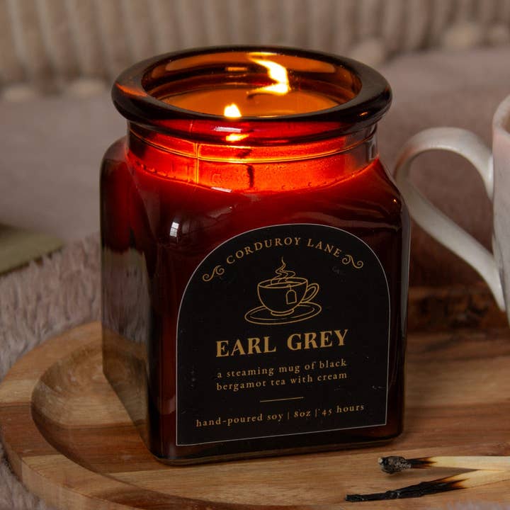 Corduroy Lane Candle Co - Wholesale Jar/Filled Candle - Earl Grey Scented Apothecary Candle