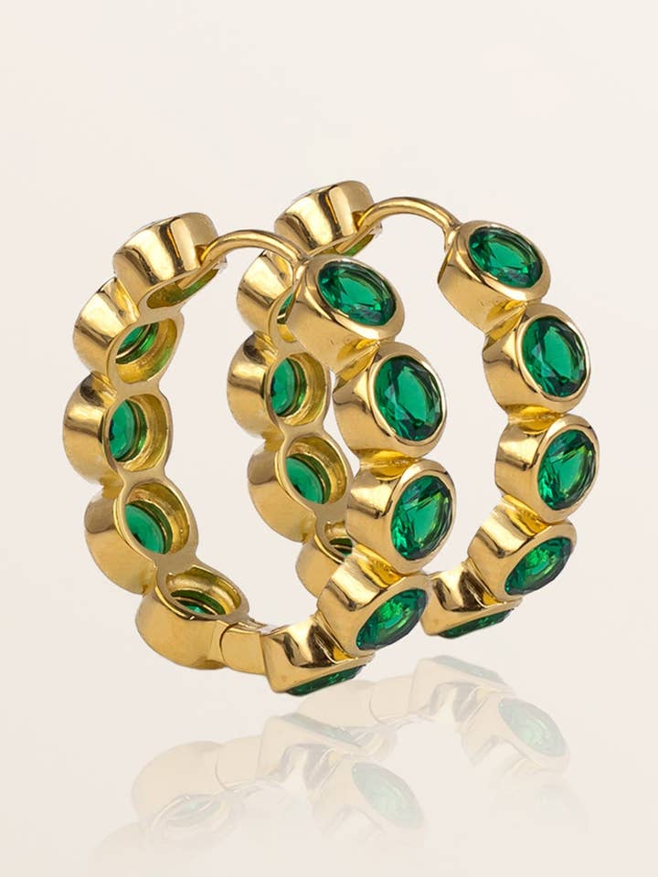 Aurora Earrings - Green for wholesale by Molly Olivia