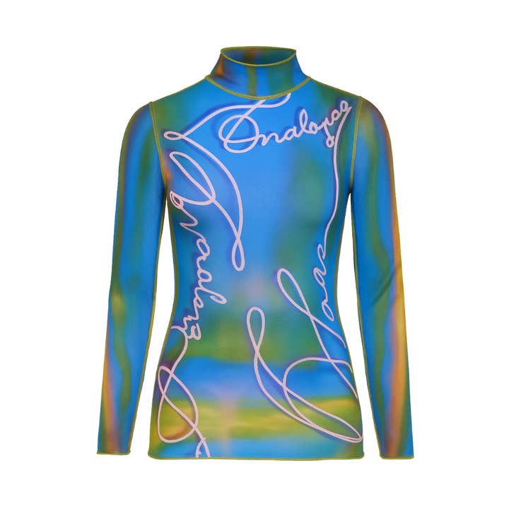 Onalaja Script Top (Blue Green) for wholesale by Onalaja