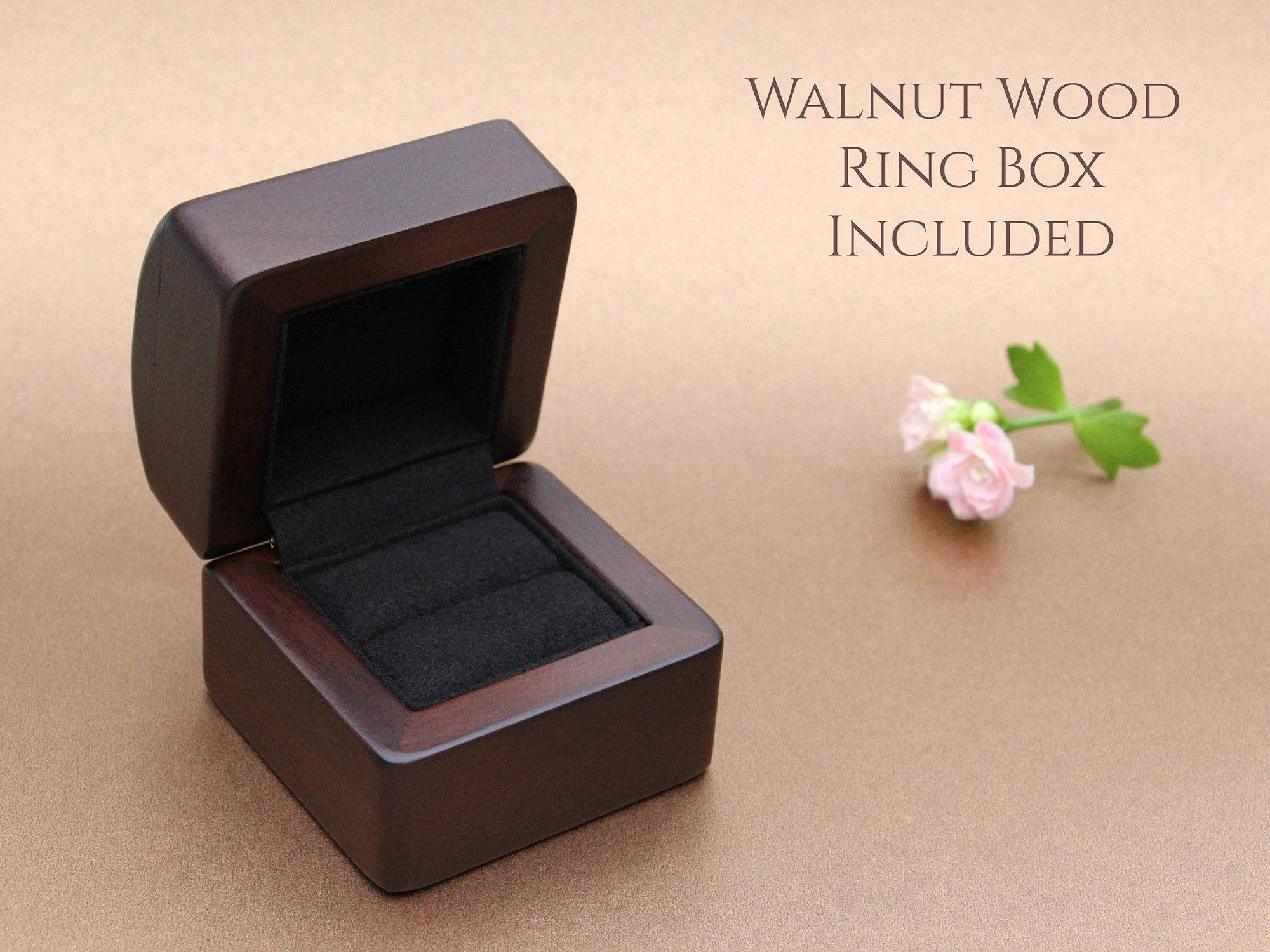 Redwood Rings - Wholesale Band/Stacked Ring - Black Tungsten Ring, Guitar String and Koa Wood Inlay - 8MM9