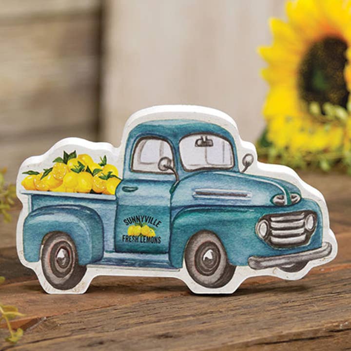 The Hearthside Collection - Wholesale Decorative Tabletop Object - Sunnyville Fresh Lemons Chunky Truck Sitter1