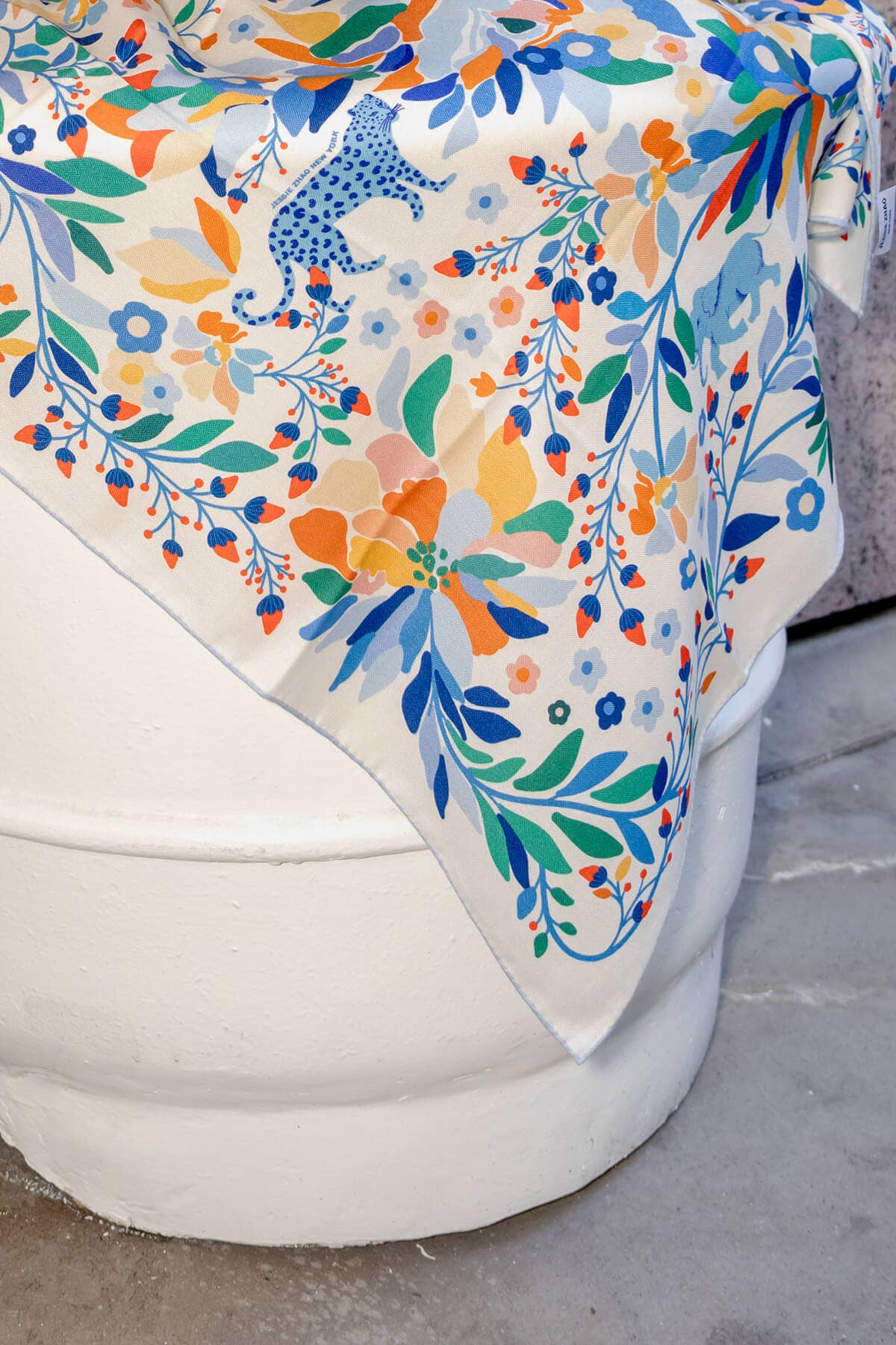 Jessie Zhao New York – wholesale Scarf – Women's – Double Sided Wool Silk Scarf Of Day Jungle Reverie11