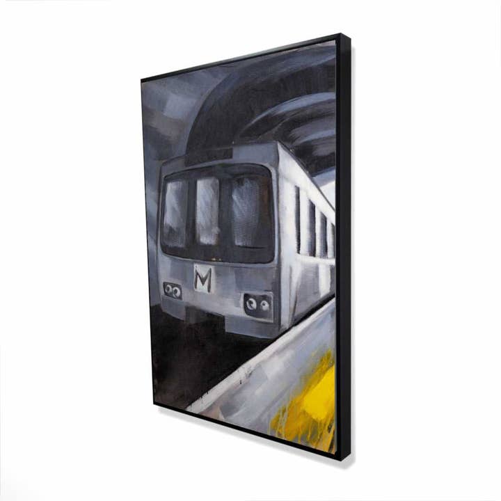 Blue Contemporary Subway Canvas - Framed Home Decor Art for wholesale by BEGIN HOME DECOR