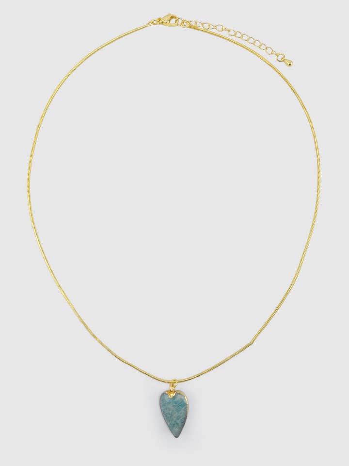 Miz Casa & Co Priya Heart Necklace Jade for wholesale by Izoa pty ltd