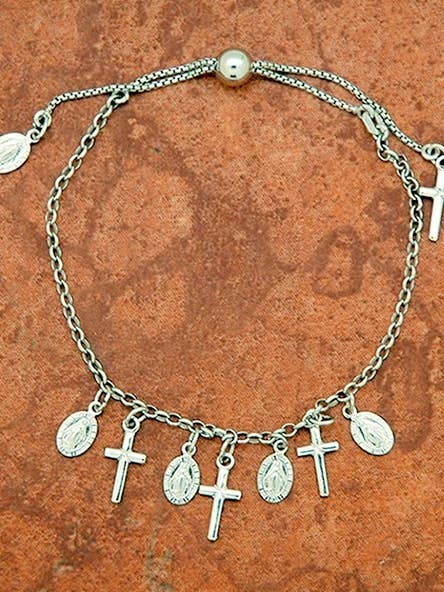 SSB300- Sterling Silver Miraculous Medals Bracelet for wholesale by Contreras Designs