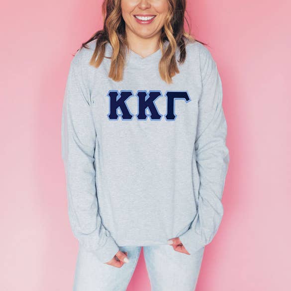 Sorority Lettered Greek Longsleeve T-Shirt for wholesale by wholesalegreek
