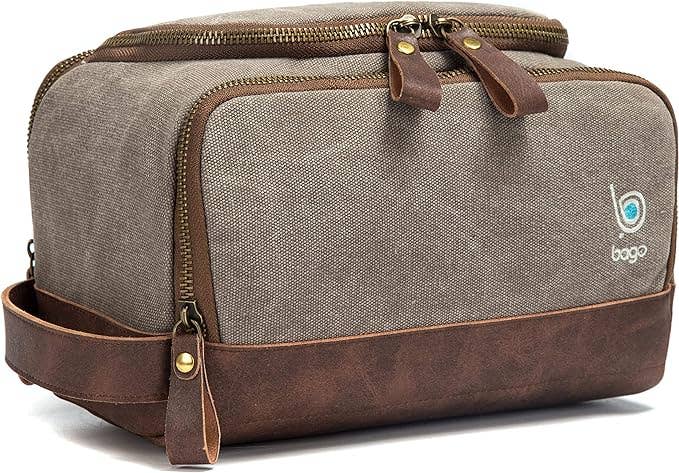 Crover - Wholesale Toiletry Bag - Unisex - Canvas Toiletry Bag with Hanging Hook & Faux Leather Trim2