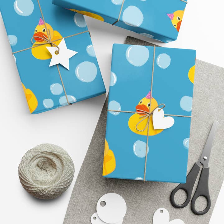 Duck Bubble Gift Wrap Papers for wholesale by Sazzlebybell