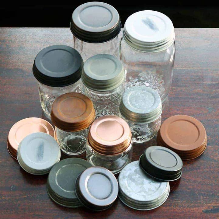 Mason Jar Lifestyle - Wholesale Drink Lids - Shiny Copper Decorative Mason Jar Lids 4 Pack