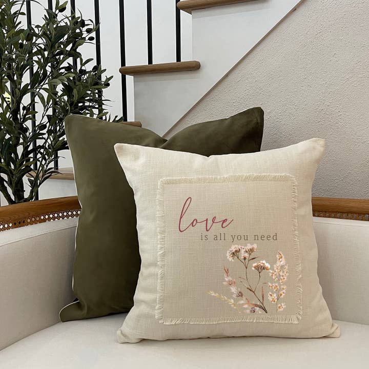 Second Nature by Hand - Wholesale Throw Pillow Cover - Love is all you need Pillow Cover1