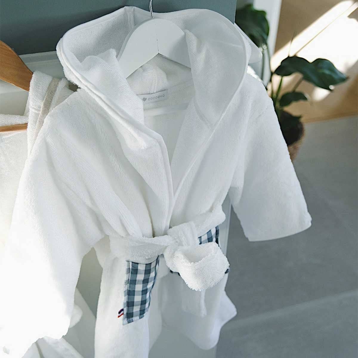 Cocoeko - Wholesale Robe - Kids - Personalized children's bathrobe WHITE & VICHY2