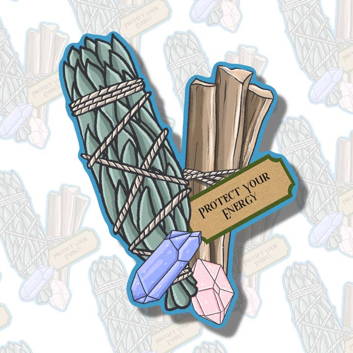 Protégez votre énergie - Autocollant Affirmation positive pour la vente par The Cosmic Friend