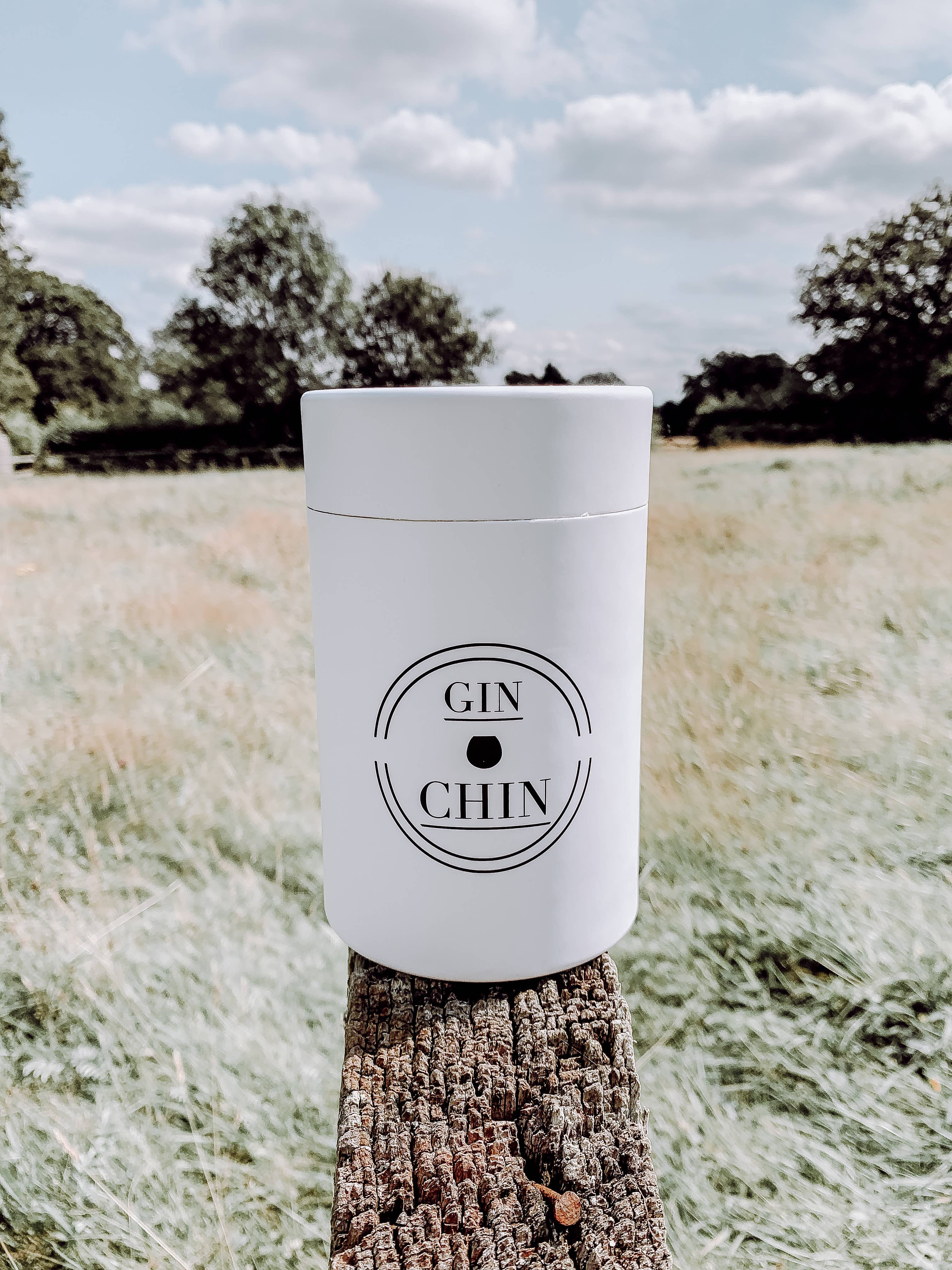 GIN CHIN – wholesale Insulated mug/tumbler – Gin Chin 12Oz Insulated, Stainless Steel Tumbler - White1