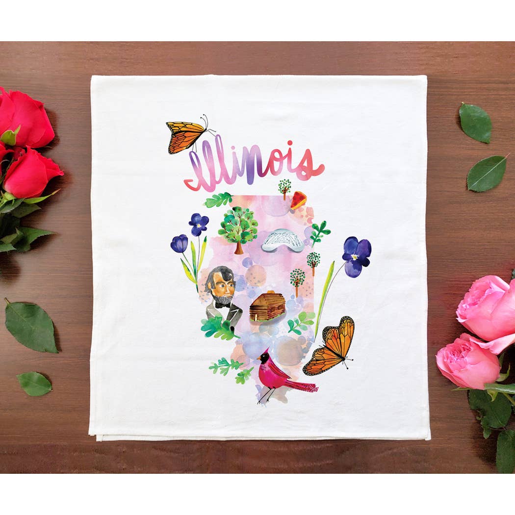 Allport Editions - Vente Torchons - Série de serviettes avec cartes à l'aquarelle - découvrez les 28 États !5