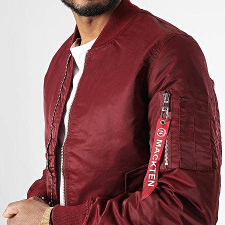 MACKTEN - Wholesale Bomber Jacket - Men's - Men's burgundy bomber jackets2