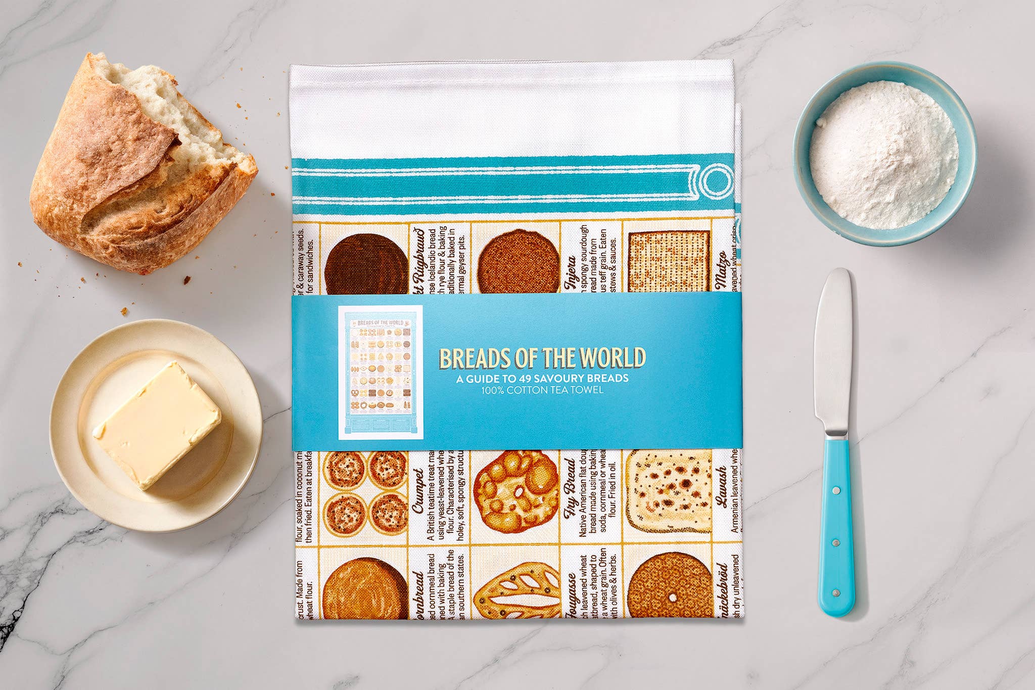 Studio Gardiner – wholesale Tea towel – Breads of the World Tea Towel2