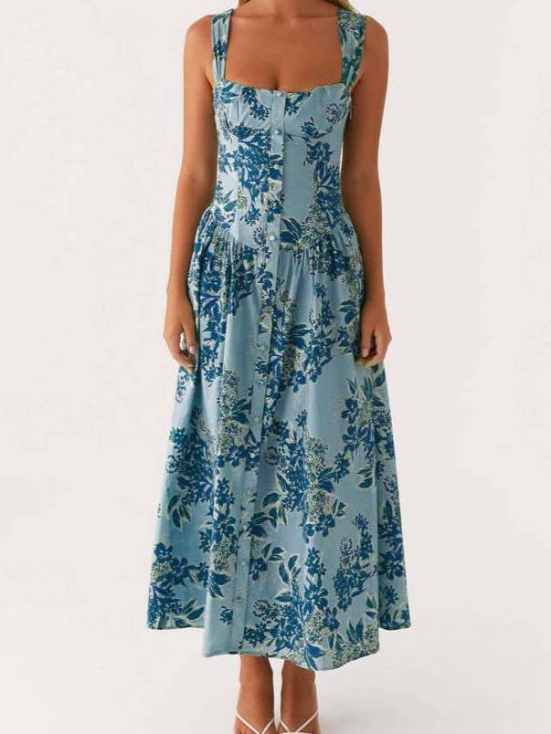 Elegance & Romance Floral botanical print Cocktail Dress for wholesale by Rosa Clothing