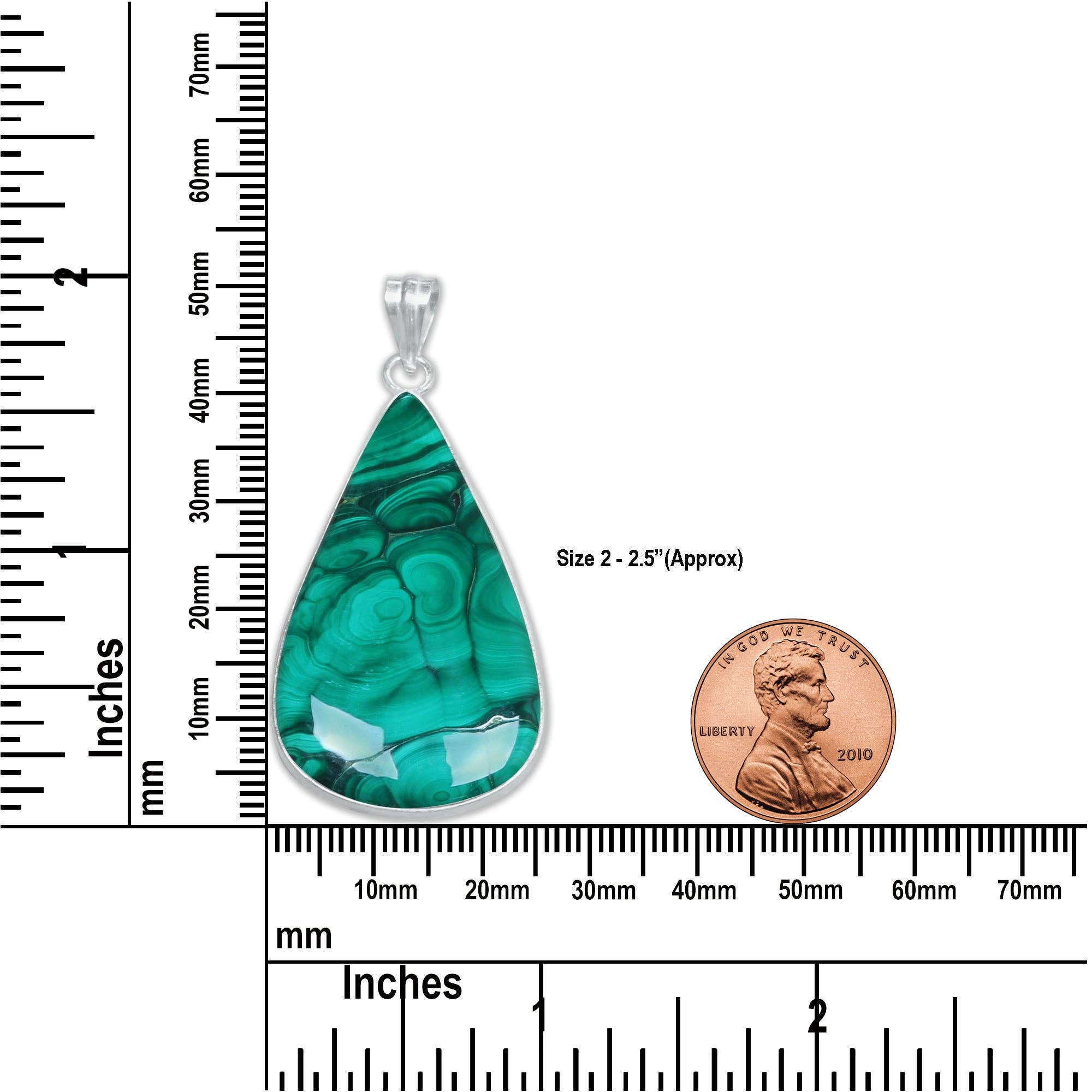 Handmade Jewels - Wholesale Individual Charm/Pendant - Malachite Minimalist Pendants -  Handmade, Silver-Plated, Wholesale1