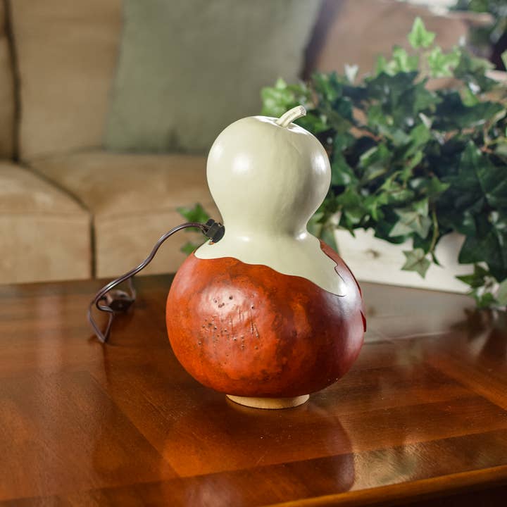 Meadowbrooke Gourds - Wholesale Decorative Tabletop Object - Casper Jack Jack-O-Lantern Medium Lit Gourd Luminary2