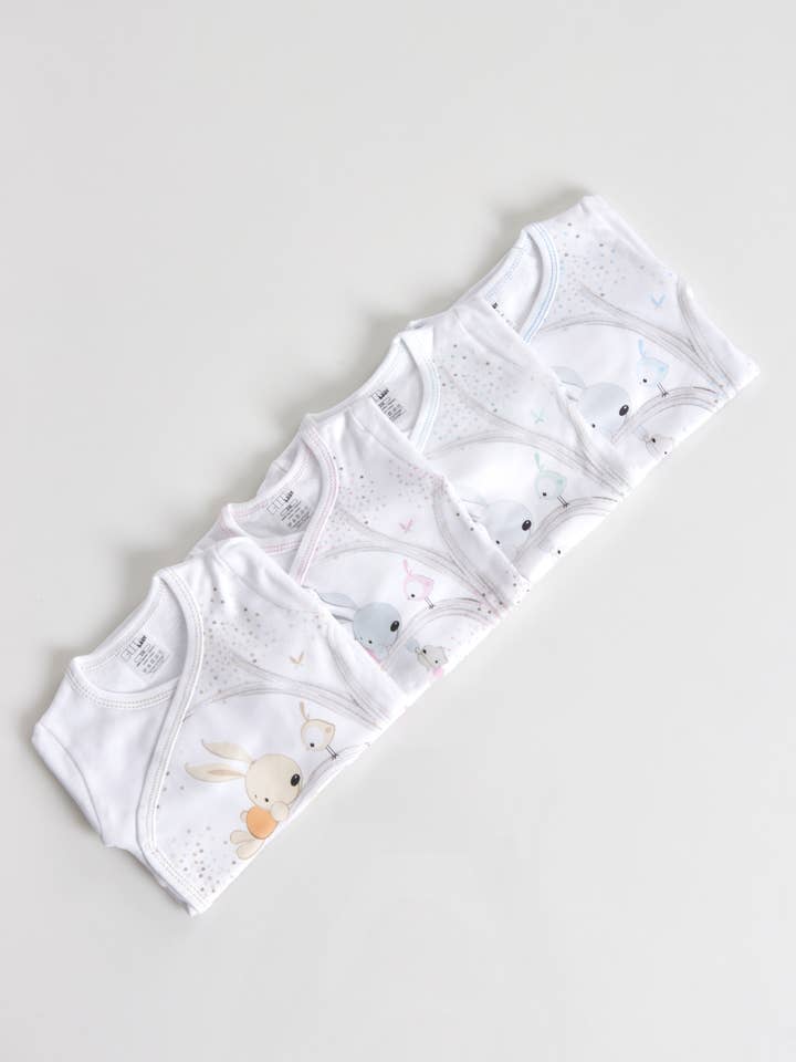 Amorim Gerações, LDA - Wholesale Bodysuit Set - Baby - Four-Piece Printed Cotton Set Friends Chatting 0565s