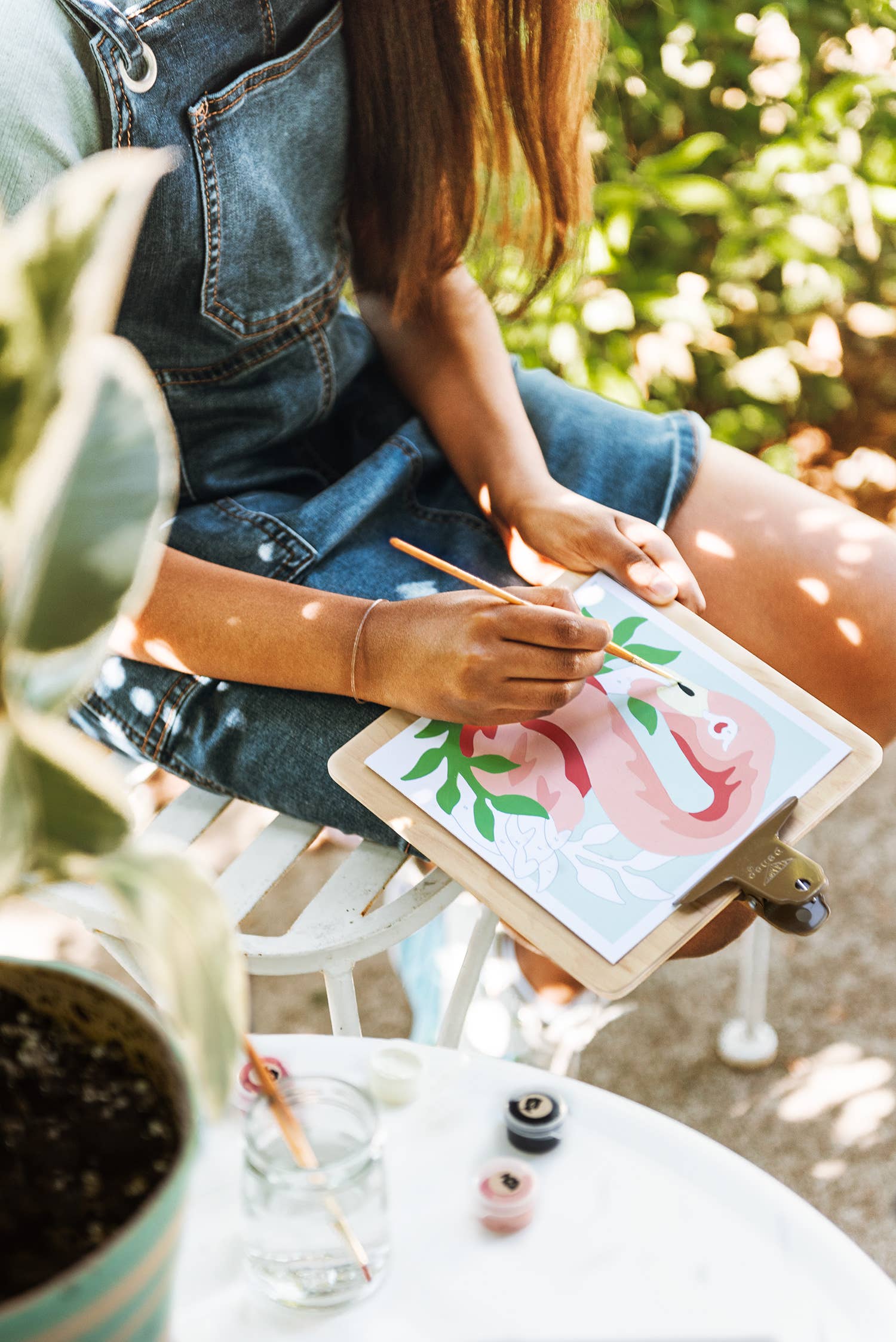 Elle Crée (She Creates) - Wholesale DIY Craft Kit - Kids - MINI Fancy Flamingo Paint-by-Number Kit2