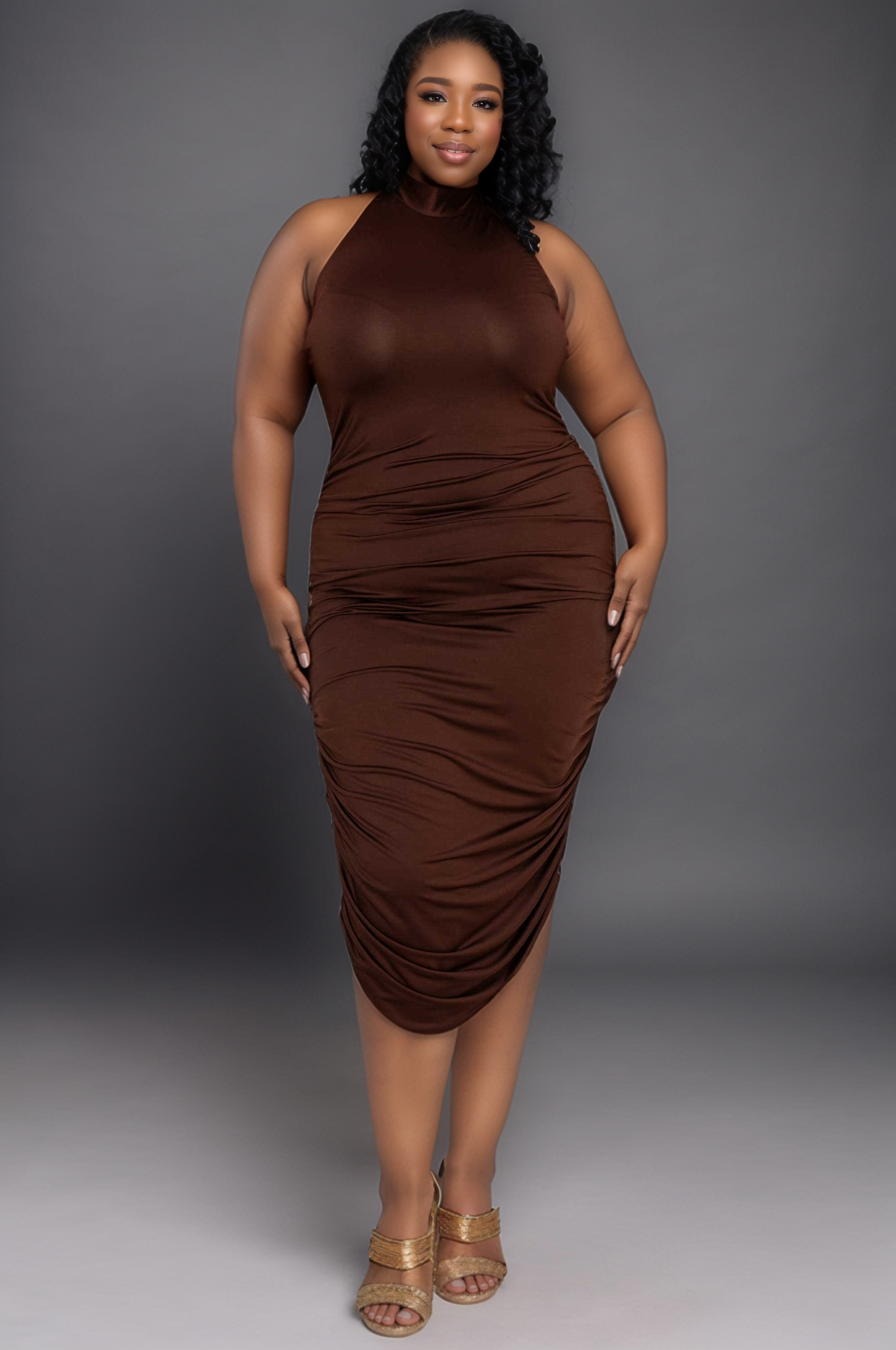 J2 FASHION - Wholesale Dress - Women's - Izzy Ruched Dress2