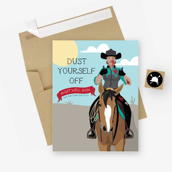 Receba Bem Em Breve - Howdy! - Cartão Cowgirl Rodeo por atacado de Hunt Seat Paper Co.
