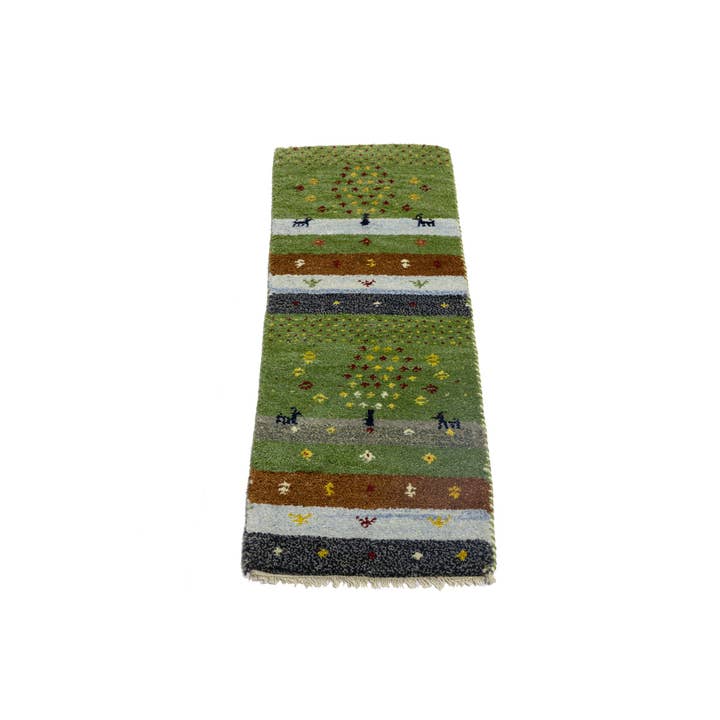 Magic Rugs Inc. – wholesale Area rug – Green 1'5X4 Tribal Indo-Gabbeh Modern Rug | Oriental Natural