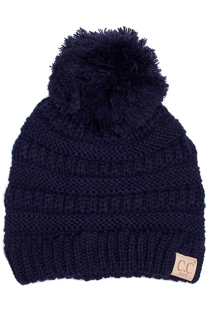 Hana - Wholesale Beanie - Kids - C.C Kids Solid Knit Pom Beanie9