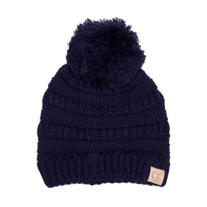Hana - Wholesale Beanie - Kids - C.C Kids Solid Knit Pom Beanie9