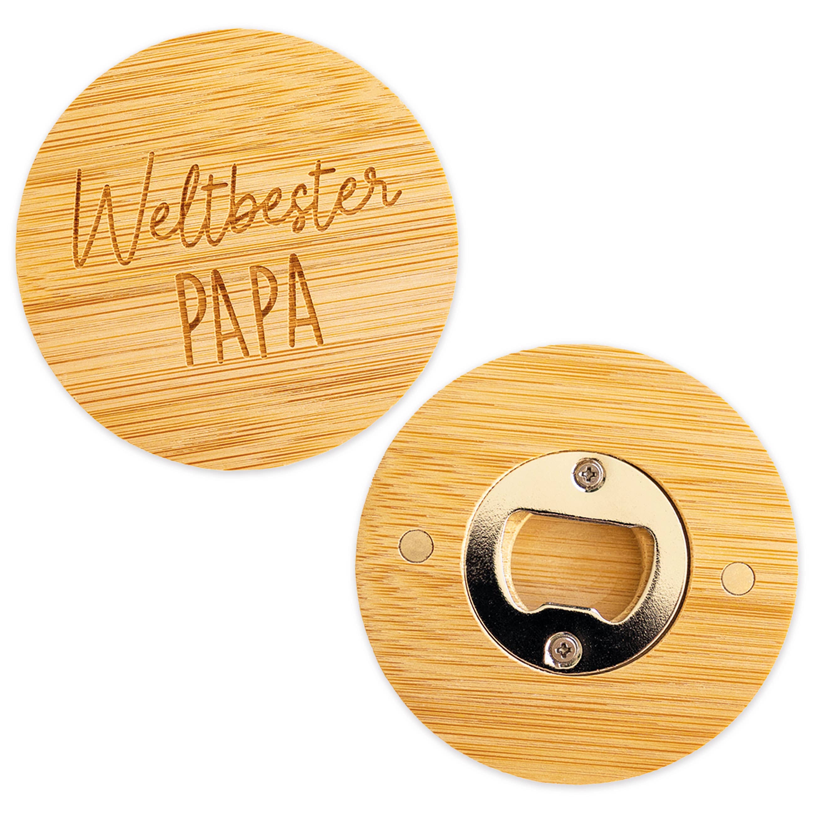 Papierdrachen - Wholesale Bottle/Wine Opener - Wooden Bottle Opener - Bamboo - with Engraving Dad Set 011