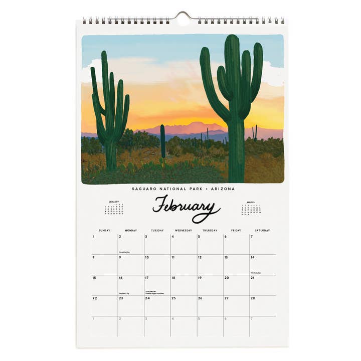 Slightly Stationery - Wholesale Calendar - 2026 National Parks Appointment Calendar 2