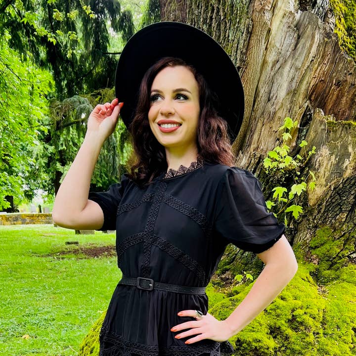 Annabel - Romantic Cottage Goth Tiered Dress - Pre-ORDER and other Purchase Wholesale gothic clothes. Free Returns & Net 60 Terms on Faire trending on Faire.