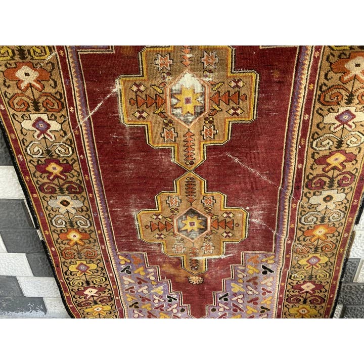 Oushak Rugs - Wholesale Area Rug - Vintage Turkish Oushak Handmade Geometric Wool Rug 4x6 ft9