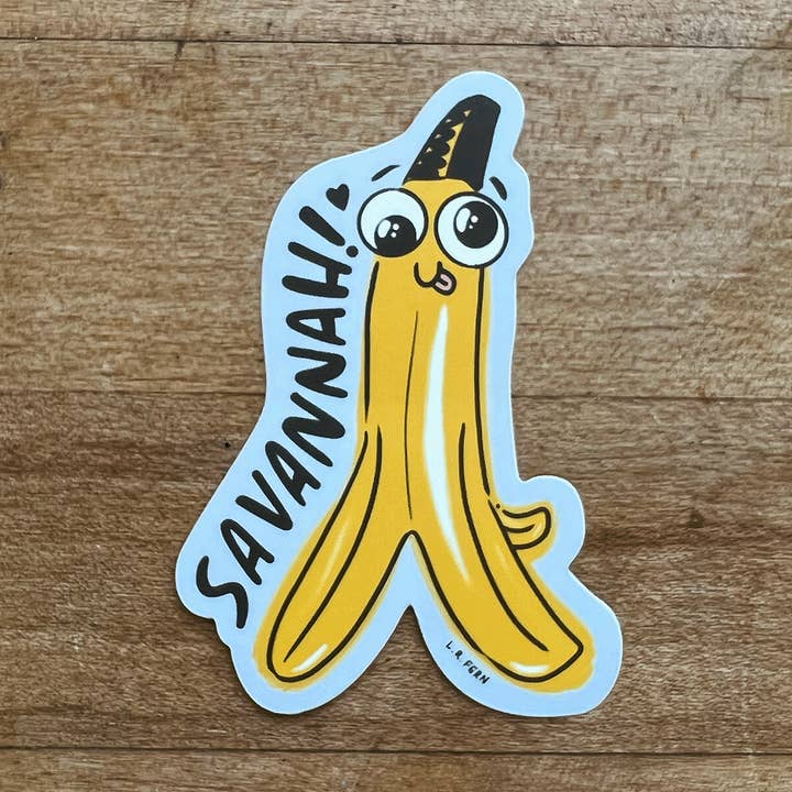 Savannah Banana Sticker for wholesale by L. R. Fern