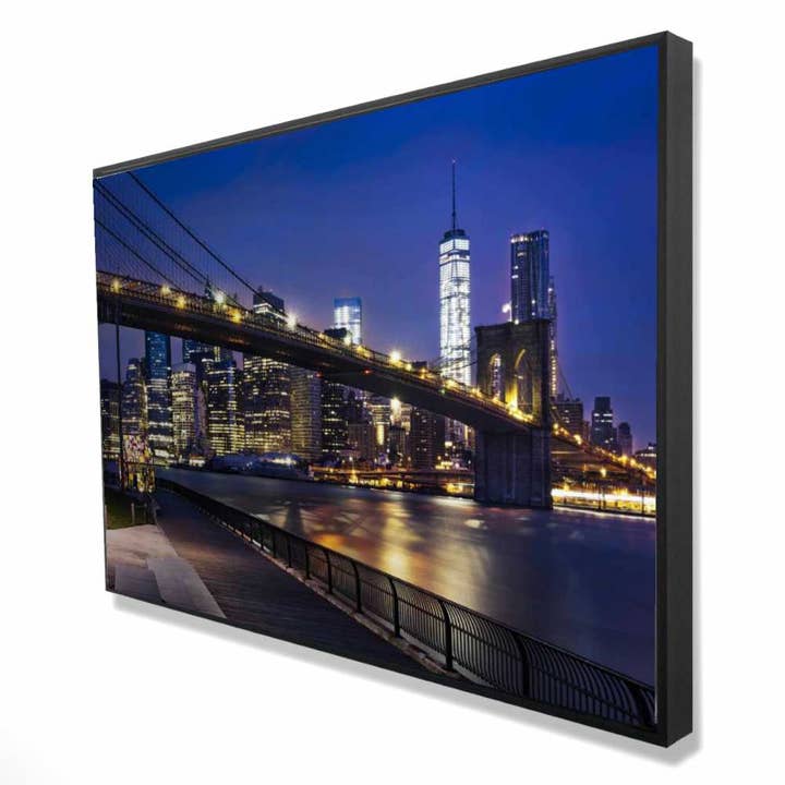 Tela emoldurada Cidade à Noite | Decoração de Sala de Estar Industrial por atacado de BEGIN HOME DECOR