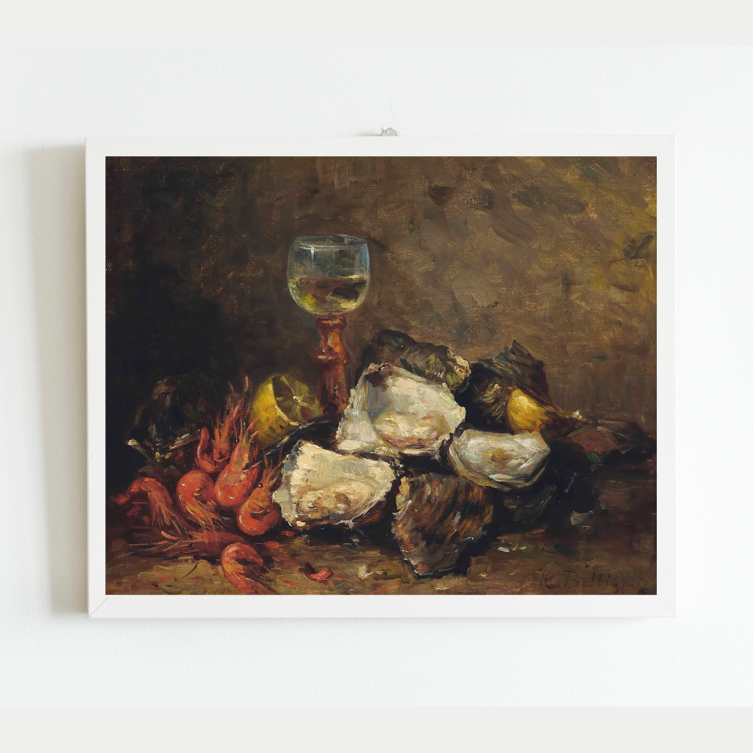 Sea to Skye - Wholesale Art Print - Still Life of Shrimp and Oysters Antique Art Print 4
