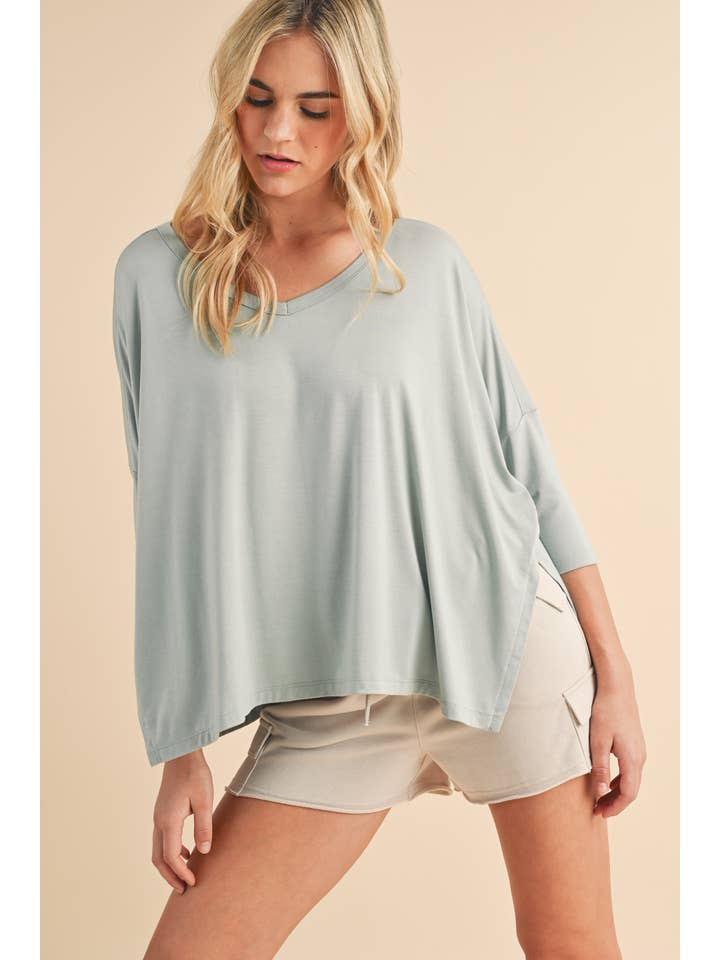 Wishlist Apparel - Wholesale Knit Top - Women's - BAMBOO OVERSIZED DROP SHOULDER KNIT TOP / WL24-93814
