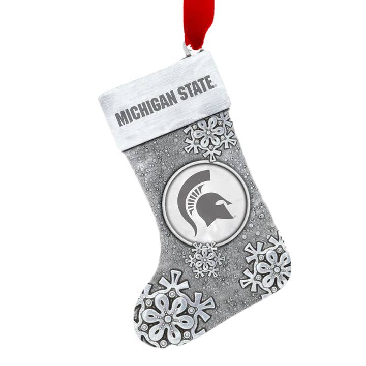 NCAA Michigan State Spartans Snowflake Stocking Ornament for wholesale by Wendell August