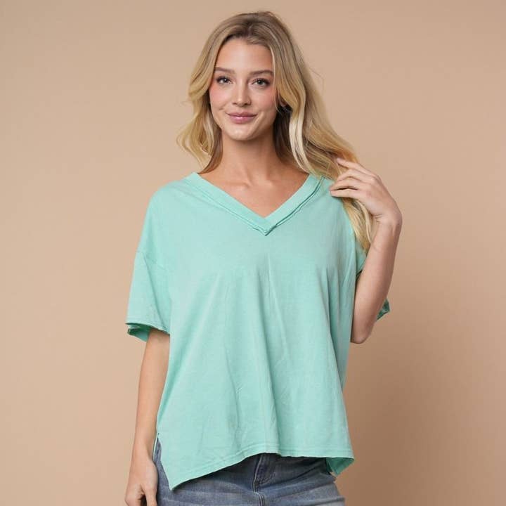 T10665 Halværmet Ensfarvet Striktop for engroshandel hos White Birch