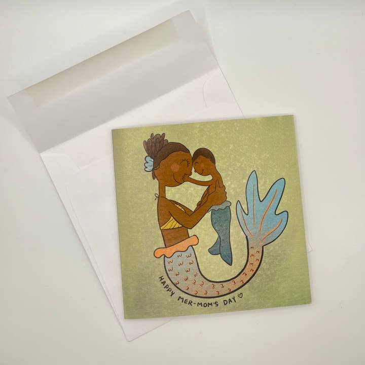 Happy Mer-Mom's Day Greeting Card (Style 1) for wholesale by Heidi Webb Design